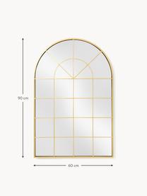 Wandspiegel Clarita in Fensteroptik, Rahmen: Metall, beschichtet, Rückseite: Mitteldichte Holzfaserpla, Spiegelfläche: Spiegelglas, Goldfarben, B 60 x H 90 cm