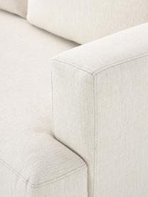 Divano angolare Tribeca, Rivestimento: 100% poliestere Il rivest, Struttura: legno di pino massiccio, Piedini: legno massiccio di faggio, Tessuto crema, Larg. 274 x Prof. 192 cm, chaise-longue a destra