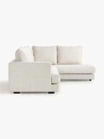 Divano angolare Tribeca, Rivestimento: 100% poliestere Il rivest, Struttura: legno di pino massiccio, Piedini: legno massiccio di faggio, Tessuto crema, Larg. 274 x Prof. 192 cm, chaise-longue a destra