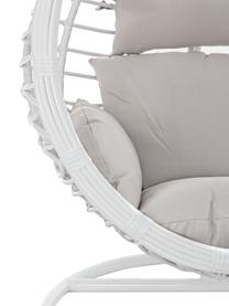 Sedia sospesa con cuscini Torres, Struttura: metallo verniciato a polv, Bianco, grigio, Larg. 100 x Prof. 70 cm
