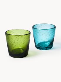 Borrelglaasjes Cancun met decoratieve bubbels, set van 6, Glas, Groentinten, Ø 6 x H 6 cm, 70 ml