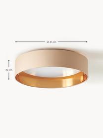 Plafonnier LED Mallory, Beige, doré, Ø 41 x haut. 10 cm