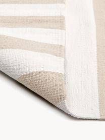 Tappeto in cotone a righe tessuto a mano Blocker, 100% cotone certificato GRS, Bianco crema, taupe, Larg. 70 x Lung. 140 cm (taglia XS)