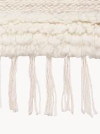 Handgewebter Wollteppich Anica mit Hoch-Tief-Effekt, Taupe, Cremeweiß, B 80 x L 150 cm (Größe XS)