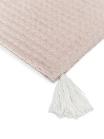 Plaid a nido d'ape con nappe Gopher, 100% cotone, Rosa chiaro, Larg. 125 x Lung. 150 cm