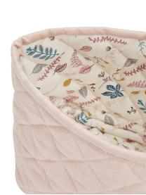 Aufbewahrungskörbe-Set Pressed Leaves aus Bio-Baumwolle, 2er-Set, Bezug: 100% Biobaumwolle, Rosa, Cremeweiß, Bunt, gemustert, Set mit verschiedenen Größen