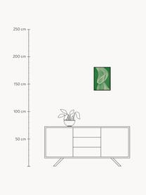 Ręcznie wykonany oprawiony druk cyfrowy Green Formation, Zielony, biały, Ø 33 x W 43 cm