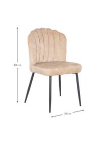 Silla de terciopelo Shelly, Tapizado: 100% poliéster, Estructura: madera contrachapada, Patas: hierro, Melocotón, An 51 x Al 88 cm