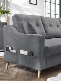 Sofa narożna z funkcją spania i miejscem do przechowywania Sweden, Tapicerka: poliester, Nogi: drewno naturalne, Szary, S 224 x G 149 cm