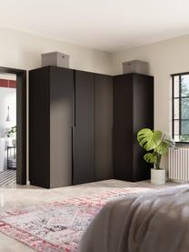 Armoire d'angle modulaire Leon, larg. 215 cm, plusieurs variantes, Noir, Basic Interior : larg. 215 x haut. 200 cm, avec module d'angle