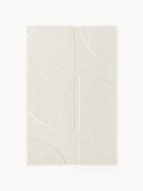 Tapis moelleux à poils longs texturé Jade, Blanc crème, larg. 120 x long. 180 cm (taille S)