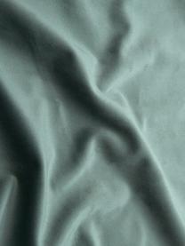 Glanzende fluwelen kussenhoes Palmsprings met borduurwerk, 100% polyester fluweel, Mintgroen, goudkleurig, B 40 x L 40 cm