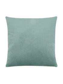 Housse de coussin 40x40 velours brillant Palmsprings, 100 % velours de polyester, Menthe, couleur dorée, larg. 40 x long. 40