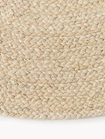 Runder Jute-Teppich Sharmila, handgefertigt, 100 % Jute, Off White, Ø 100 cm (Größe XS)