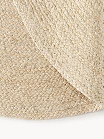 Runder Jute-Teppich Sharmila, handgefertigt, 100 % Jute, Off White, Ø 100 cm (Größe XS)