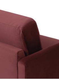 Fluwelen chaise longue Fluente in roodbruin met metalen poten, Bekleding: fluweel (hoogwaardig poly, Frame: massief grenenhout, Poten: gepoedercoat metaal, Bordeauxrood, B 202 x D 85 cm