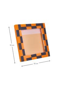 Cadre photo Check, Plastique, Orange, bleu foncé, larg. 13 x haut. 13 cm