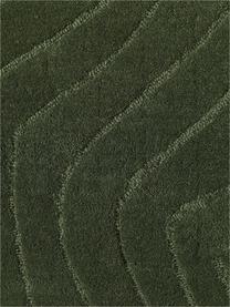 Alfombra artesanal de lana Aaron, Parte superior: 100% lana, Reverso: 100% algodón Las alfombra, Verde oscuro, An 80 x L 150 cm (Tamaño XS)