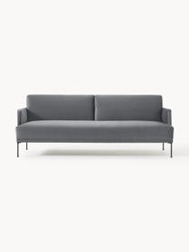 Samt-Schlafsofa Fluente (3-Sitzer), Bezug: Samt (Hochwertiger Polyes, Gestell: Massives Kiefernholz, Samt Dunkelgrau, B 220 x T 88 cm