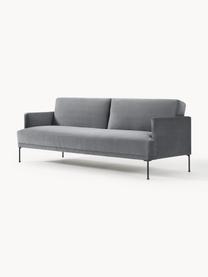 Samt-Schlafsofa Fluente (3-Sitzer), Bezug: Samt (Hochwertiger Polyes, Gestell: Massives Kiefernholz, Samt Dunkelgrau, B 220 x T 88 cm