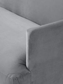 Samt-Schlafsofa Fluente (3-Sitzer), Bezug: Samt (Hochwertiger Polyes, Gestell: Massives Kiefernholz, Füße: Metall, pulverbeschichtet, Samt Dunkelgrau, B 220 x T 88 cm