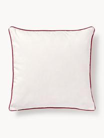 Housse de coussin en coton au design Snow de Kera Till, Blanc cassé, rouge, vert foncé, bleu foncé, larg. 60 x long. 60 cm