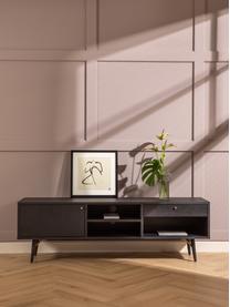 Mueble TV Verona, Estructura: tablero de fibras de dens, Patas: metal con pintura en polv, Negro, An 160 x Al 50 cm