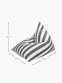 Outdoor-Sitzsack Calypso, Bezug: 100 % Polypropylen, UV-be, Anthrazit, Weiß, B 115 x H 90 cm