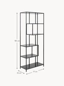 Hoog wandrek Seaford, Frame: gepoedercoat metaal, Zwart, B 77 x H 185 cm