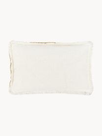 Housse de coussin rectangulaire jaune, réversible Loran, 100 % coton, Jaune moutarde, blanc crème, larg. 30 x long. 50 cm