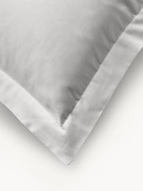 Poszewka na poduszkę z satyny bawełnianej Premium, Jasny szary, S 40 x D 80 cm