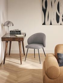 Gestoffeerde stoelen Luisa, 2 stuks, Bekleding: 100% polyester Met 20.000, Poten: gepoedercoat metaalkleuri, Geweven stof grijs, zwart, B 59 x D 58 cm
