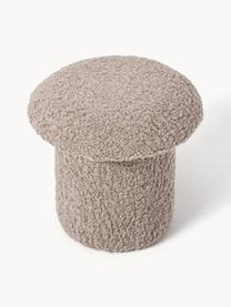 Teddy poef Shroom, Bekleding: 100% polyester (teddyvach, Taupe, Ø 45 x H 45 cm