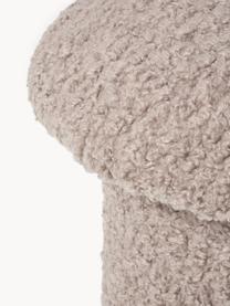 Teddy poef Shroom, Bekleding: 100% polyester (teddyvach, Taupe, Ø 45 x H 45 cm