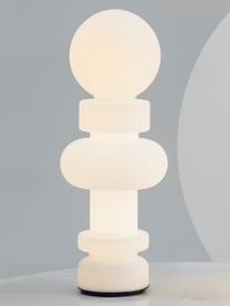 Lampada da terra piccola a LED fatta a mano Re, Paralume: vetro, Struttura: vetro, metallo rivestito, Bianco, Ø 34 x Alt. 89 cm