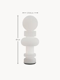 Lampada da terra piccola a LED fatta a mano Re, Paralume: vetro, Struttura: vetro, metallo rivestito, Bianco, Ø 34 x Alt. 89 cm