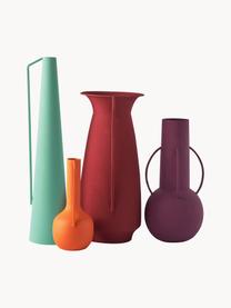Komplet ręcznie wykonanych wazonów Roman, 4 elem., Żelazo malowane proszkowo, Pomarańczowy, miętowy zielony, rdzawoczerwony, ciemny fioletowy, Komplet z różnymi rozmiarami