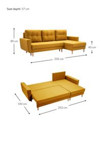 Sofa narożna z funkcją spania i miejscem do przechowywania Neo (4-osobowa), Tapicerka: 100% poliester, Żółty, S 230 x G 140 cm