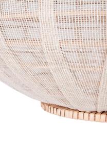 Lampada a sospensione in rattan e lino Borneo, Paralume: lino, Struttura: rattan, Baldacchino: metallo rivestito, Beige, bianco latteo, Ø 43 x Alt. 26 cm