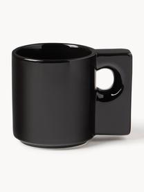 Tazas de porcelana Keira, 2 uds., Porcelana, Negro, Ø 9 x Al 9 cm, 320 ml