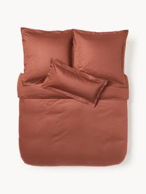 Housse de couette en satin de coton Premium, Terracotta, larg. 200 x long. 200 cm