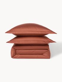 Housse de couette en satin de coton Premium, Terracotta, larg. 200 x long. 200 cm