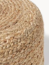 Pouf en jute artisanal Bono, Beige, Ø 50 x haut. 36 cm