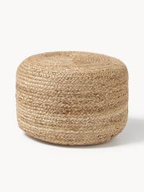 Pouf en jute artisanal Bono, Beige, Ø 50 x haut. 36 cm