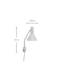 Verstellbare Design Wandleuchte Lyss, Hellgrau, T 18 x H 42 cm