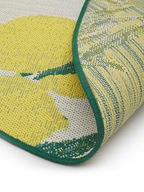 In- & Outdoor-Teppich Limonia mit Zitronen Print, 86% Polypropylen, 14% Polyester, Weiß,Gelb,Grün, Ø 140 cm (Größe M)