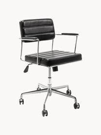 Kancelárska stolička z umelej kože Dottore, Umelá koža čierna, odtiene chrómovej, Š 44 x H 50 cm