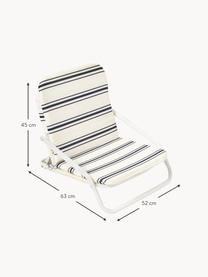 Gewatteerde strandstoel Casa Fes, Bekleding: 100% katoen, Frame: gepoedercoat aluminium, Geweven stof gebroken wit, zwart, B 52 x D 63 cm