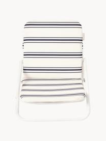 Chaise de plage rembourrée Casa Fes, Tissu blanc cassé, noir, larg. 52 x prof. 63 cm