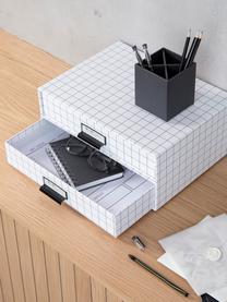 Organizer ufficio Birger, Organizer: cartone rigido laminato (, Bianco, nero, Larg. 33 x Alt. 14 cm